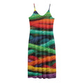 Colorful Yarn Print Jersey Midi Cami Dress