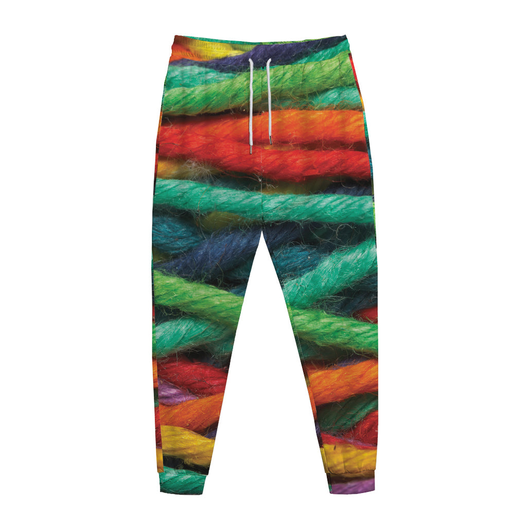 Colorful Yarn Print Jogger Pants