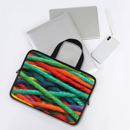 Colorful Yarn Print Laptop Sleeve With Handle