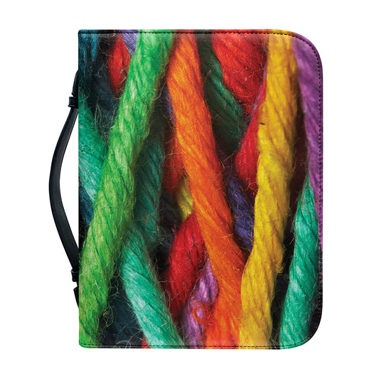 Colorful Yarn Print Leather Bible Cover
