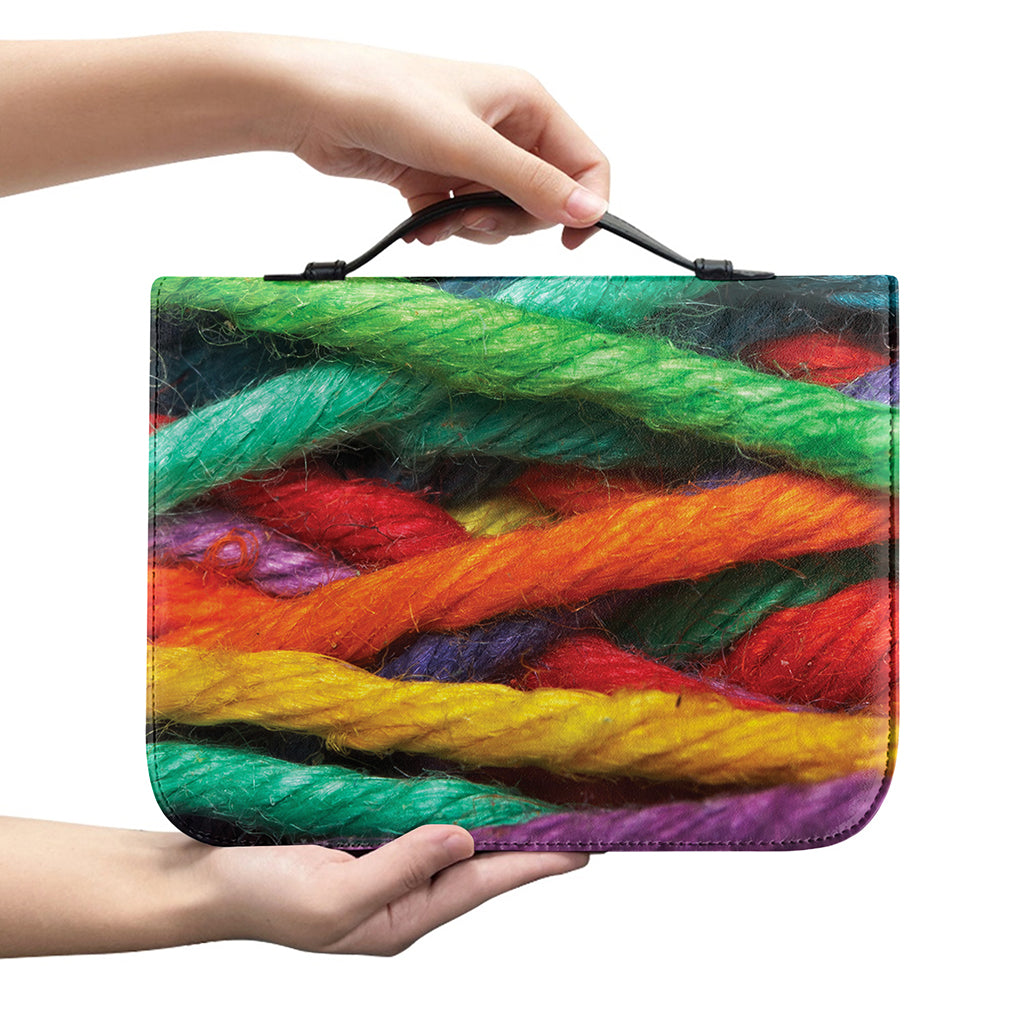 Colorful Yarn Print Leather Bible Cover
