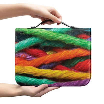 Colorful Yarn Print Leather Bible Cover