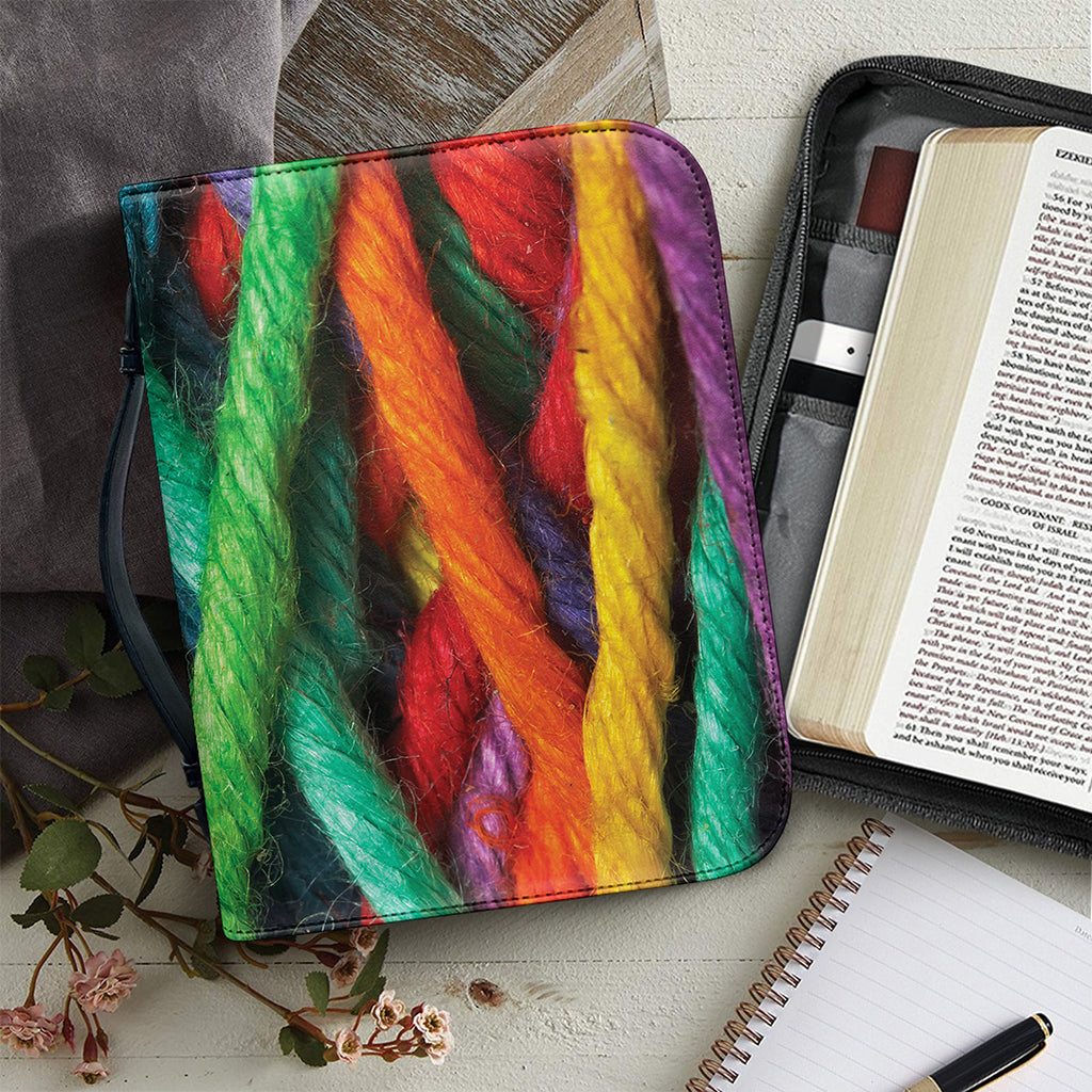 Colorful Yarn Print Leather Bible Cover