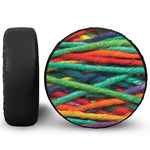 Colorful Yarn Print Leather Spare Tire Cover