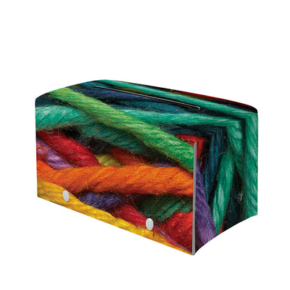 Colorful Yarn Print Leather Tissue Box Cover