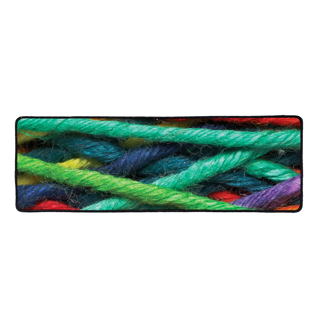 Colorful Yarn Print Long Kitchen Mat