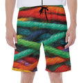 Colorful Yarn Print Men's Beach Shorts