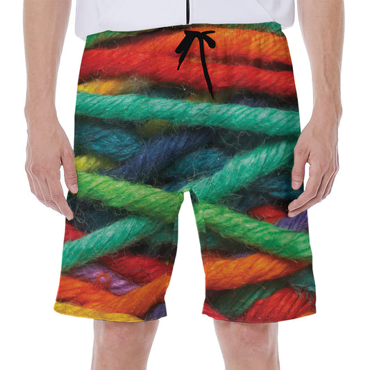 Colorful Yarn Print Men's Beach Shorts