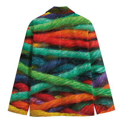 Colorful Yarn Print Men's Blazer