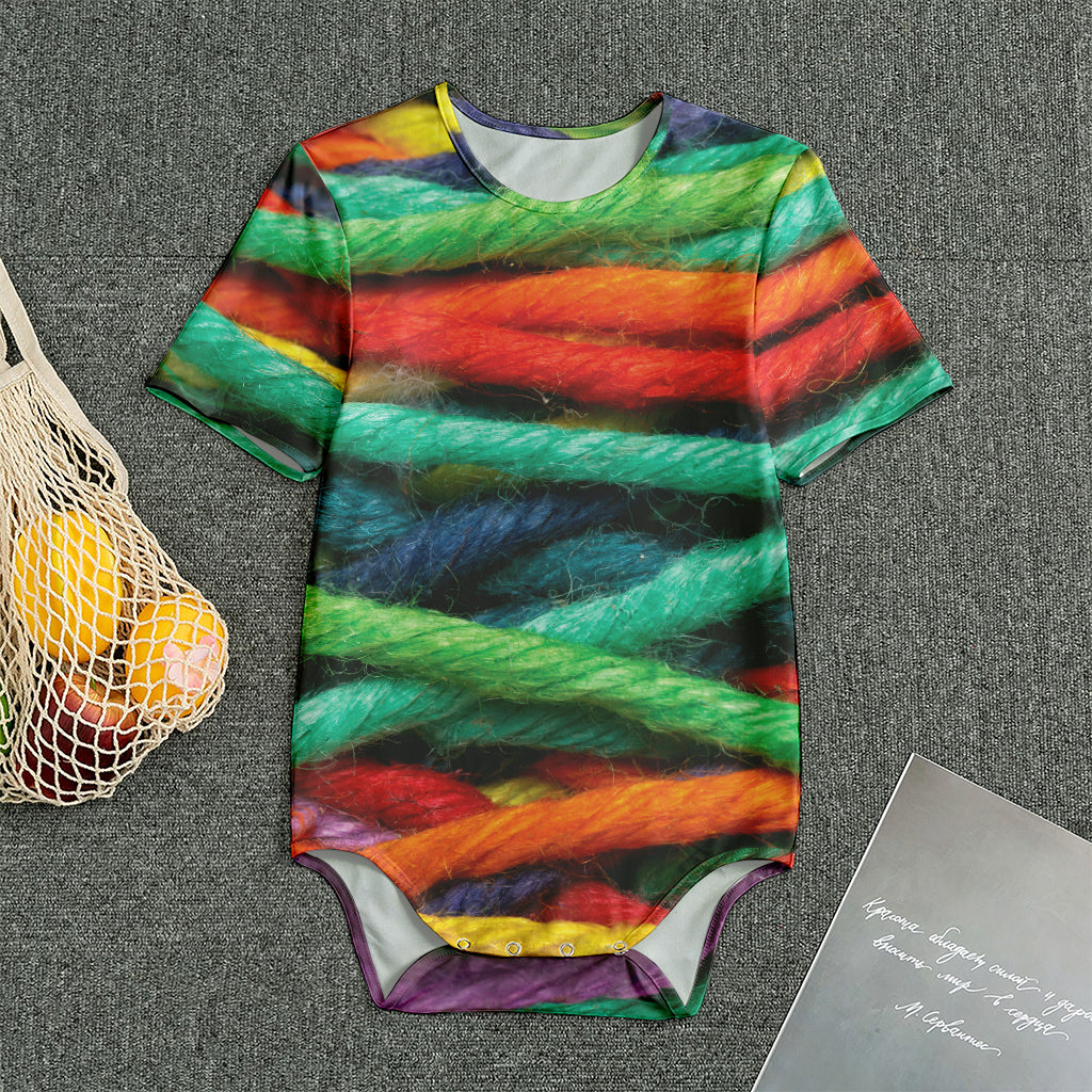 Colorful Yarn Print Men's Bodysuit