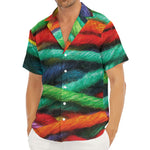 Colorful Yarn Print Men's Deep V-Neck Shirt