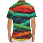 Colorful Yarn Print Men's Deep V-Neck Shirt