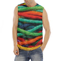Colorful Yarn Print Men's Fitness Tank Top