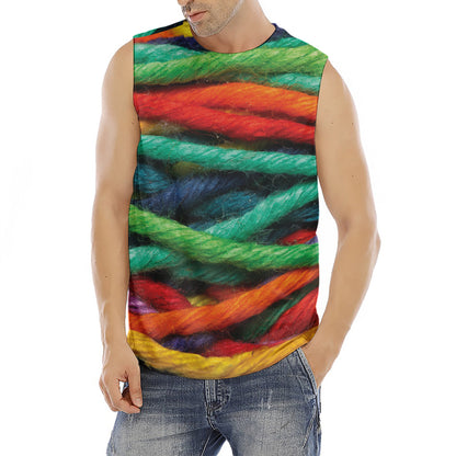 Colorful Yarn Print Men's Fitness Tank Top
