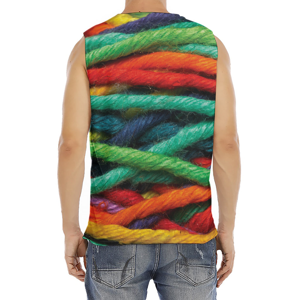 Colorful Yarn Print Men's Fitness Tank Top