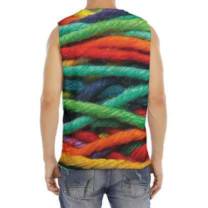 Colorful Yarn Print Men's Fitness Tank Top