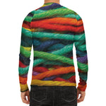 Colorful Yarn Print Men's Long Sleeve Rash Guard