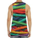 Colorful Yarn Print Men's Muscle Tank Top