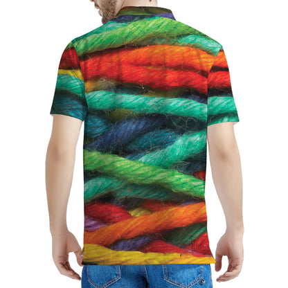 Colorful Yarn Print Men's Polo Shirt