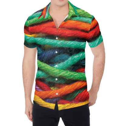 Colorful Yarn Print Men's Shirt