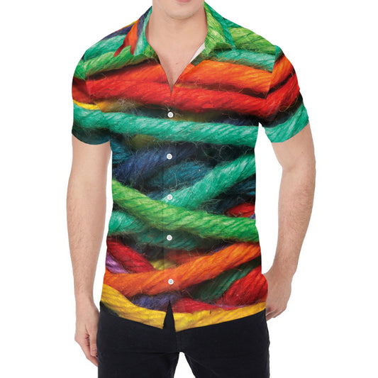 Colorful Yarn Print Men's Shirt