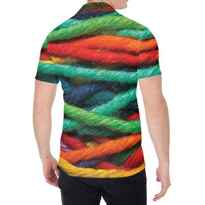 Colorful Yarn Print Men's Shirt