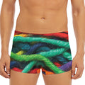 Colorful Yarn Print Men's Short Boxer Briefs