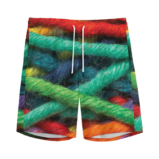 Colorful Yarn Print Men's Sports Shorts