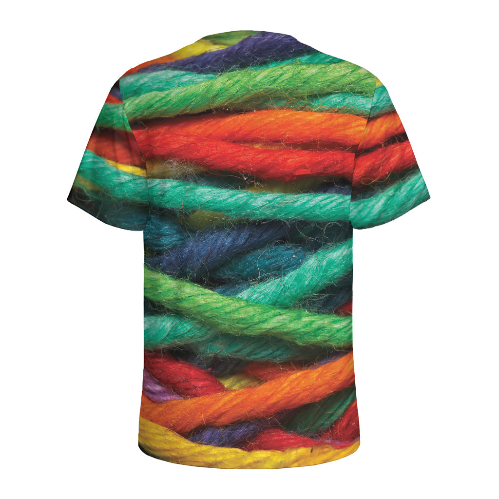 Colorful Yarn Print Men's Sports T-Shirt
