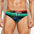 Colorful Yarn Print Men's Swim Briefs