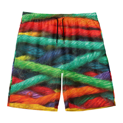 Colorful Yarn Print Men's Swim Trunks