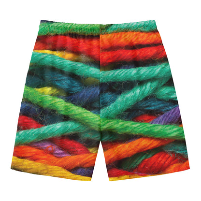 Colorful Yarn Print Men's Swim Trunks