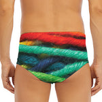Colorful Yarn Print Men's Triangle Swim Briefs