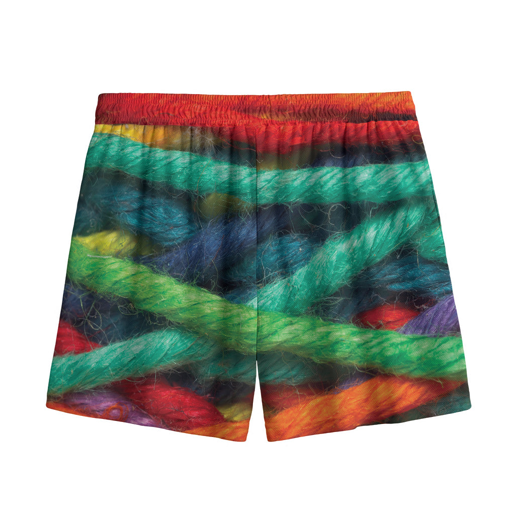 Colorful Yarn Print Mesh Shorts