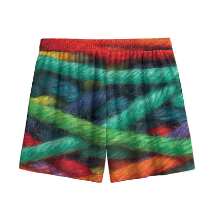 Colorful Yarn Print Mesh Shorts