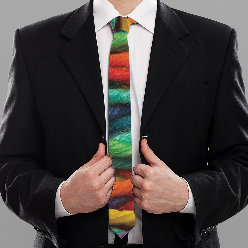 Colorful Yarn Print Necktie