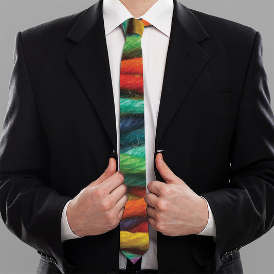 Colorful Yarn Print Necktie