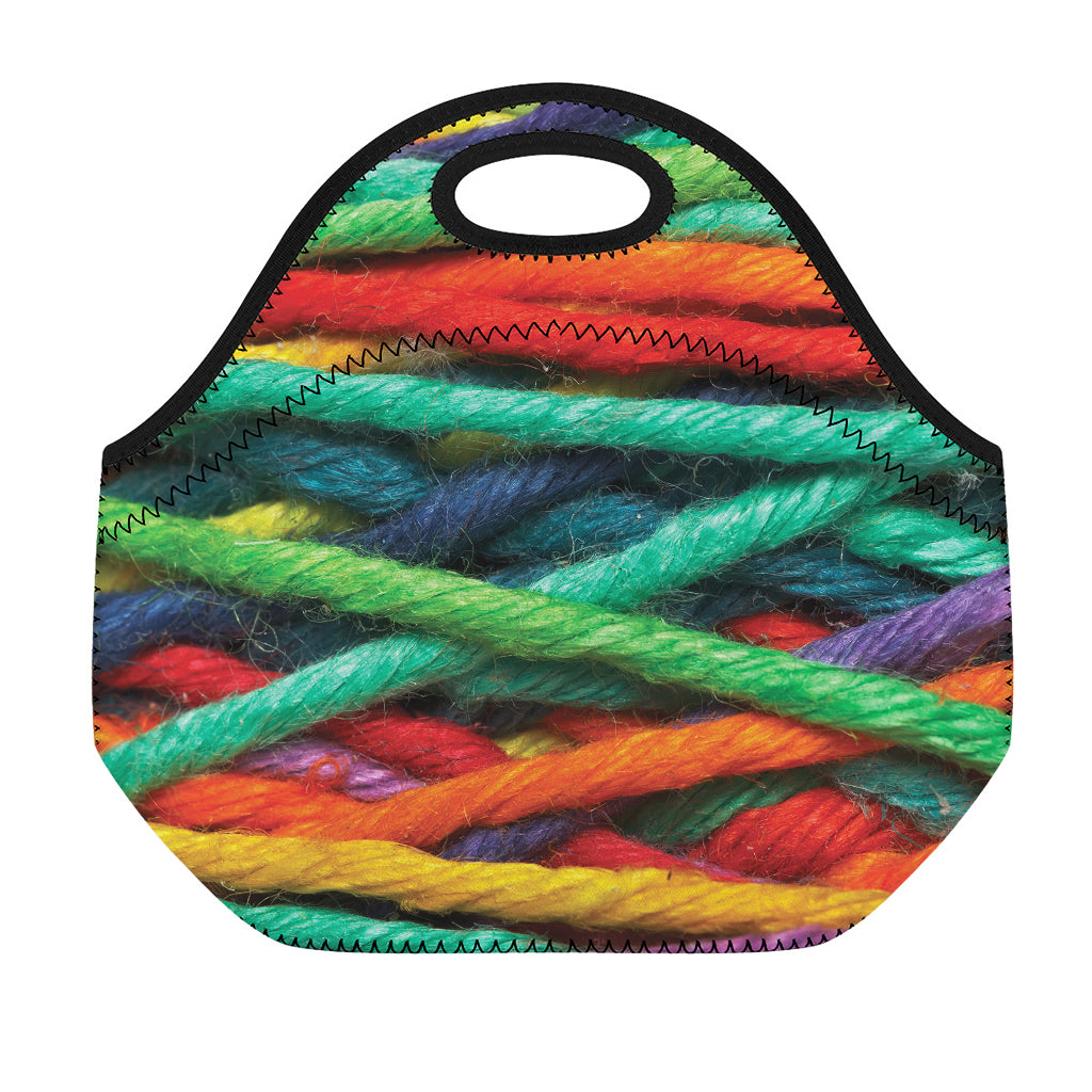 Colorful Yarn Print Neoprene Lunch Bag