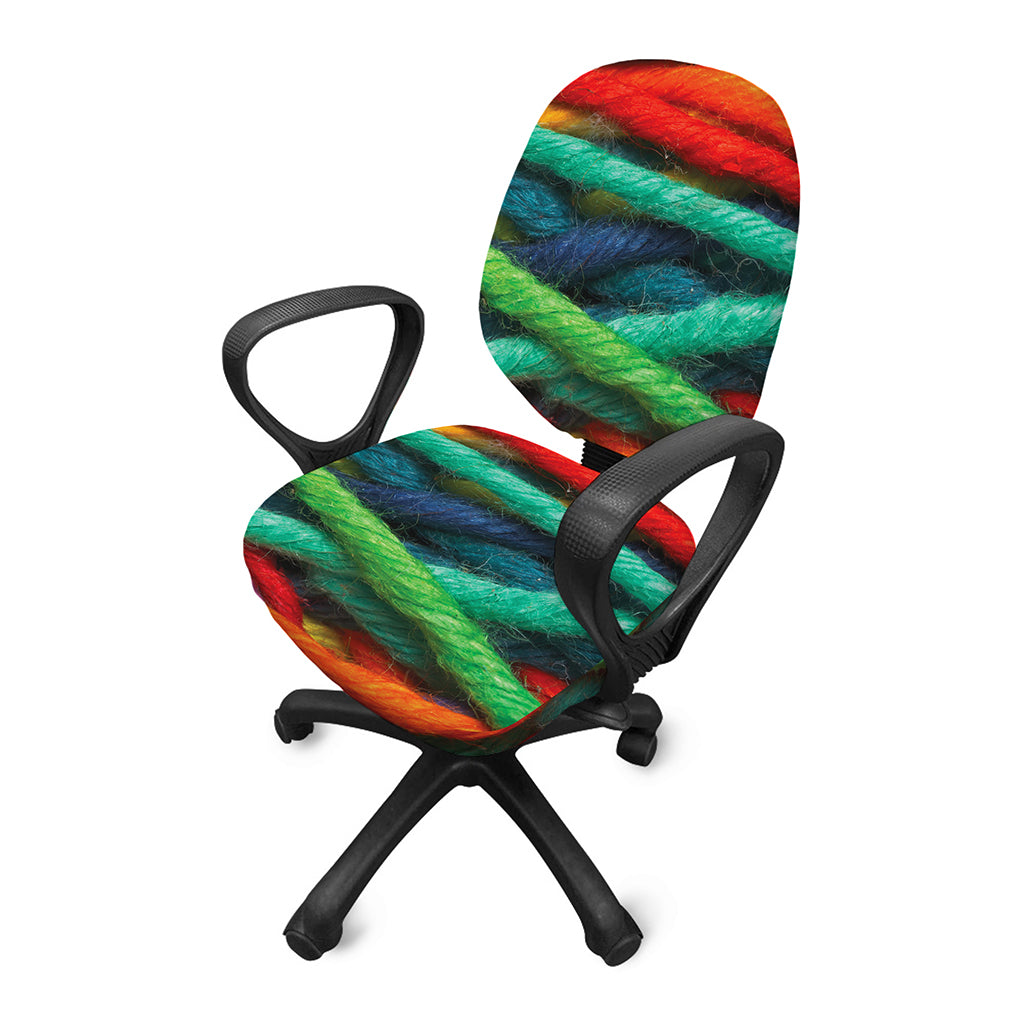 Colorful Yarn Print Office Chair Cover
