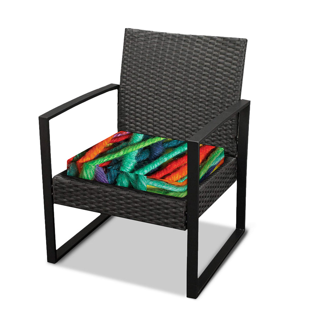 Colorful Yarn Print Outdoor Seat Cushion Cover