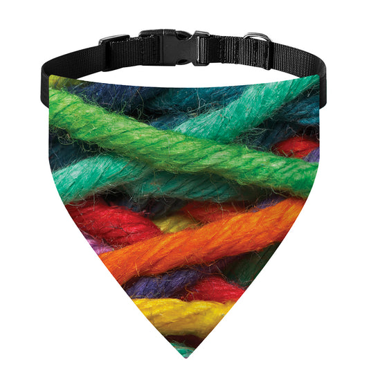 Colorful Yarn Print Over The Collar Dog Bandana