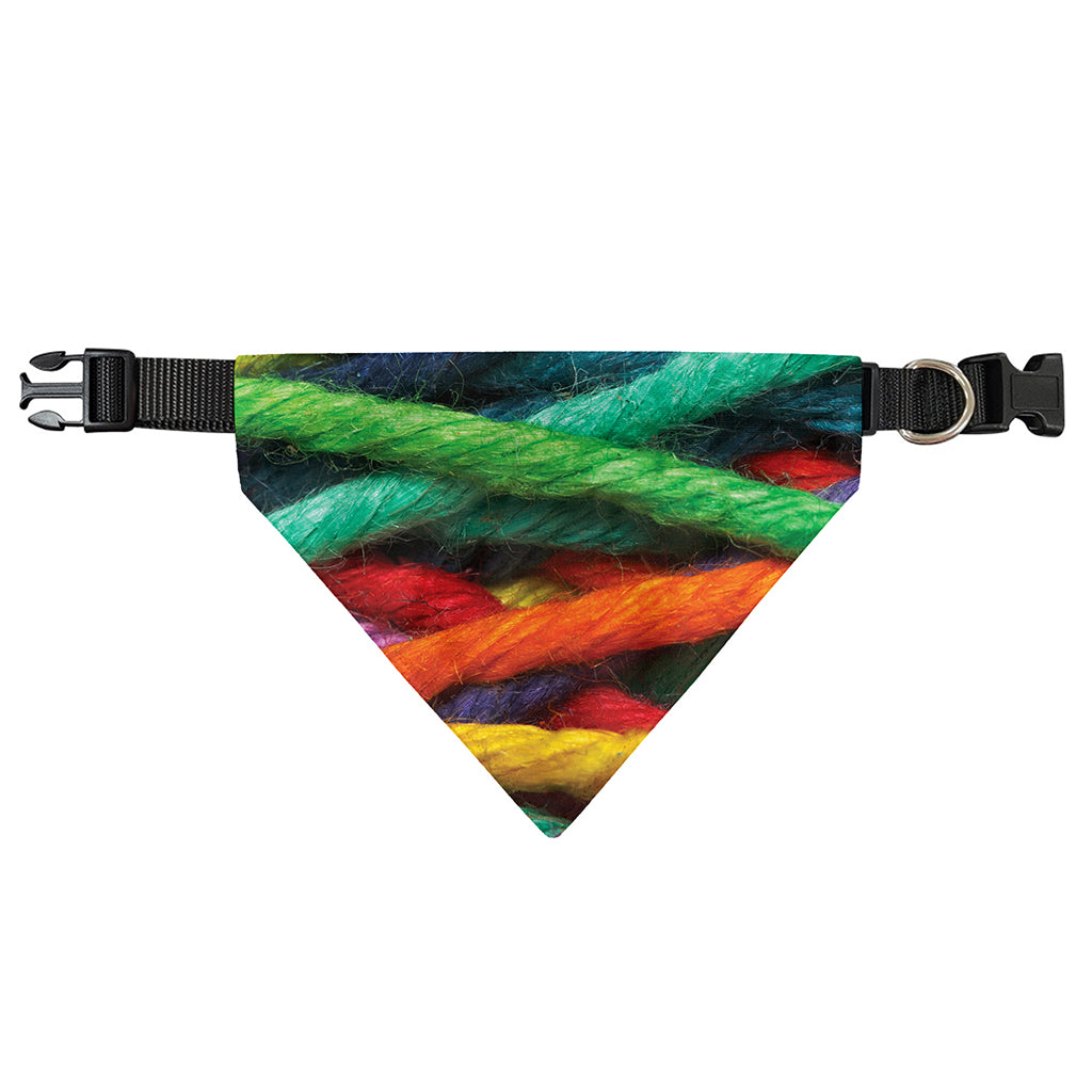 Colorful Yarn Print Over The Collar Dog Bandana