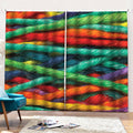 Colorful Yarn Print Pencil Pleat Curtains