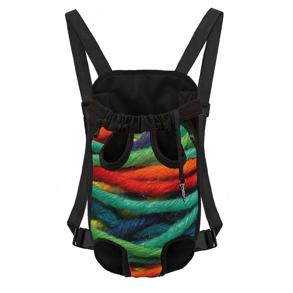 Colorful Yarn Print Pet Carrier Backpack