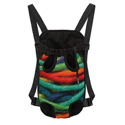 Colorful Yarn Print Pet Carrier Backpack