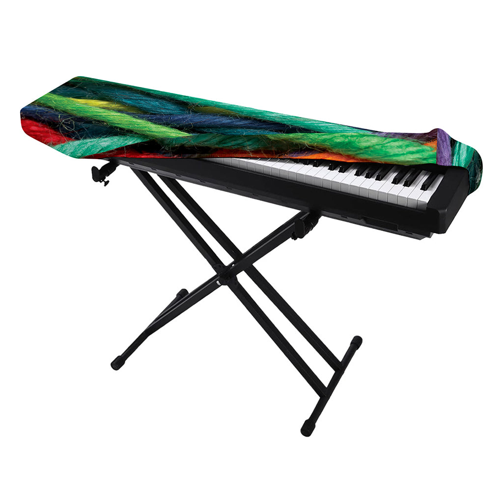 Colorful Yarn Print Piano Keyboard Cover