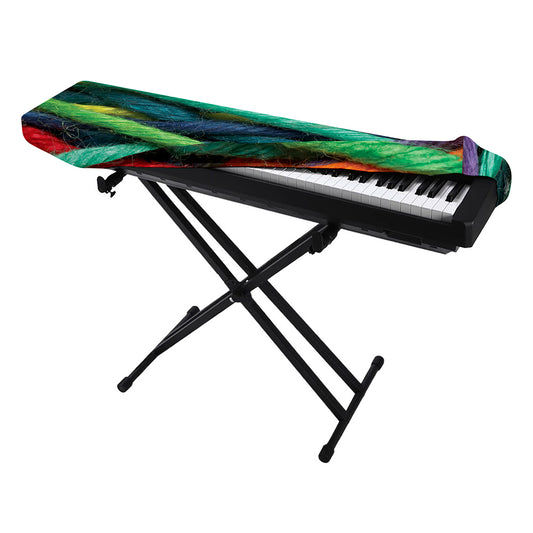 Colorful Yarn Print Piano Keyboard Cover