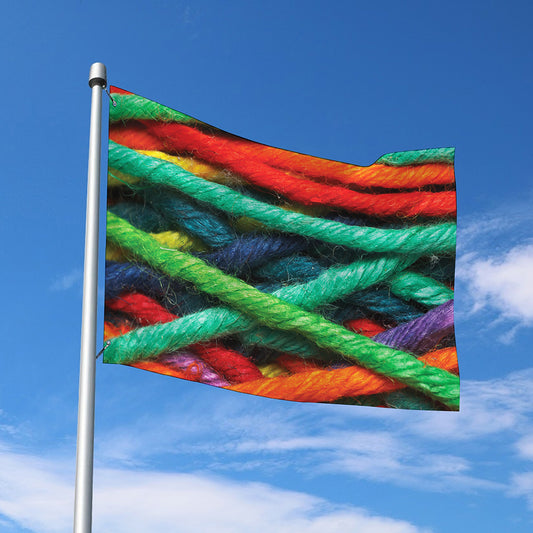 Colorful Yarn Print Polyester Flag