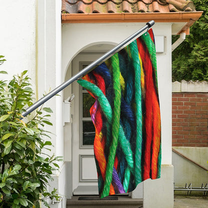 Colorful Yarn Print Polyester Flag