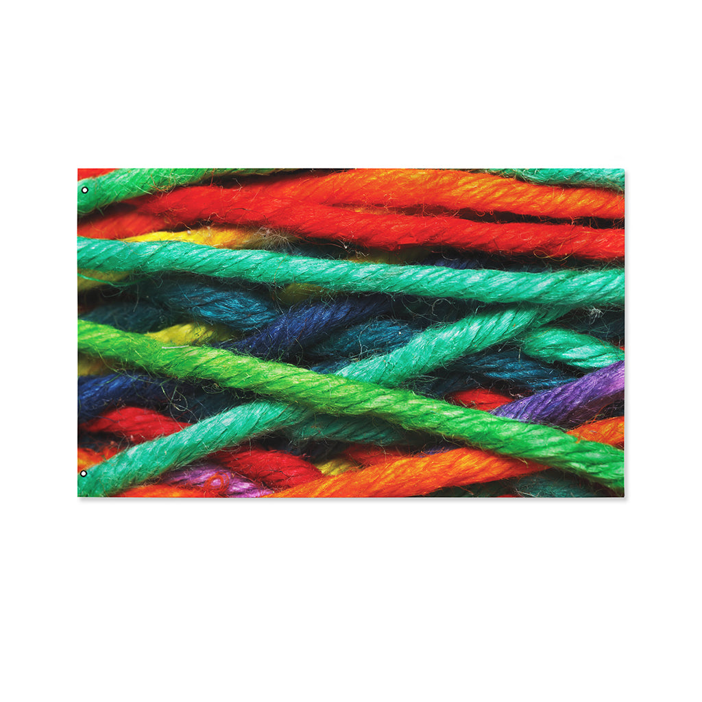 Colorful Yarn Print Polyester Flag